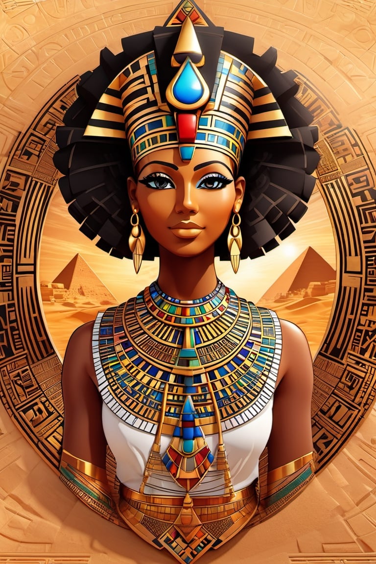 black woman,  queen,  egyptian art by acedawgbeatz on Tensor.Art