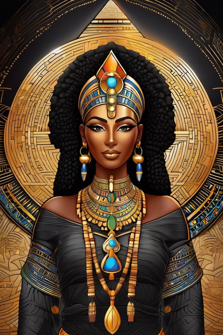 black woman,  queen,  egyptian art by acedawgbeatz on Tensor.Art