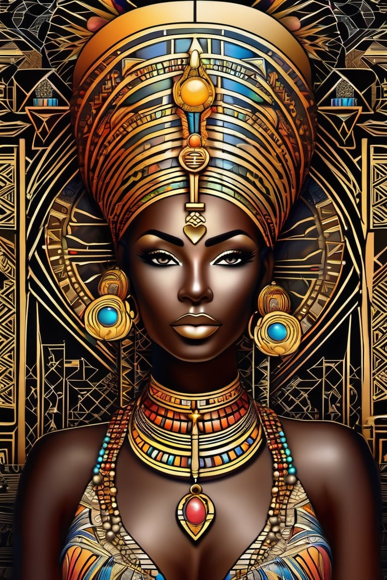 black woman,  queen,  egyptian art by acedawgbeatz on Tensor.Art