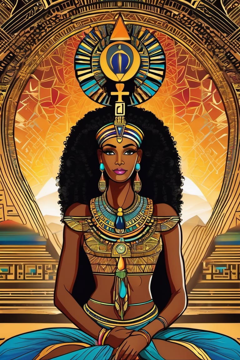 black woman,  queen,  egyptian art by acedawgbeatz on Tensor.Art