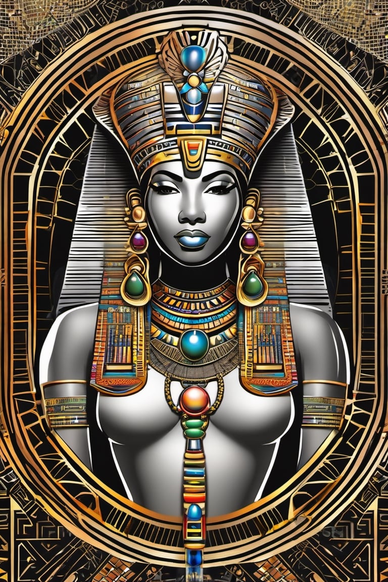 black woman,  queen,  egyptian art by acedawgbeatz on Tensor.Art