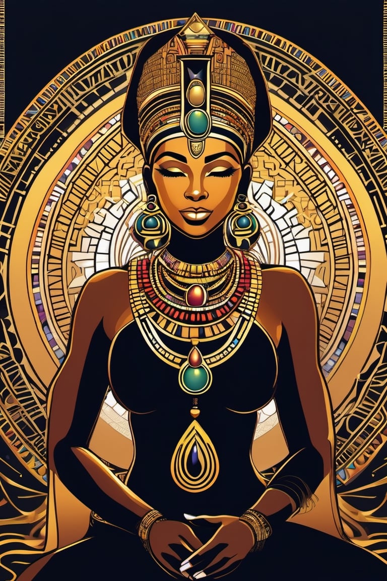 black woman,  queen,  egyptian art by acedawgbeatz on Tensor.Art
