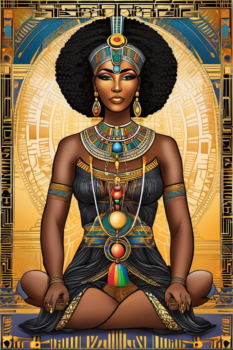 black woman,  queen,  egyptian art by acedawgbeatz on Tensor.Art