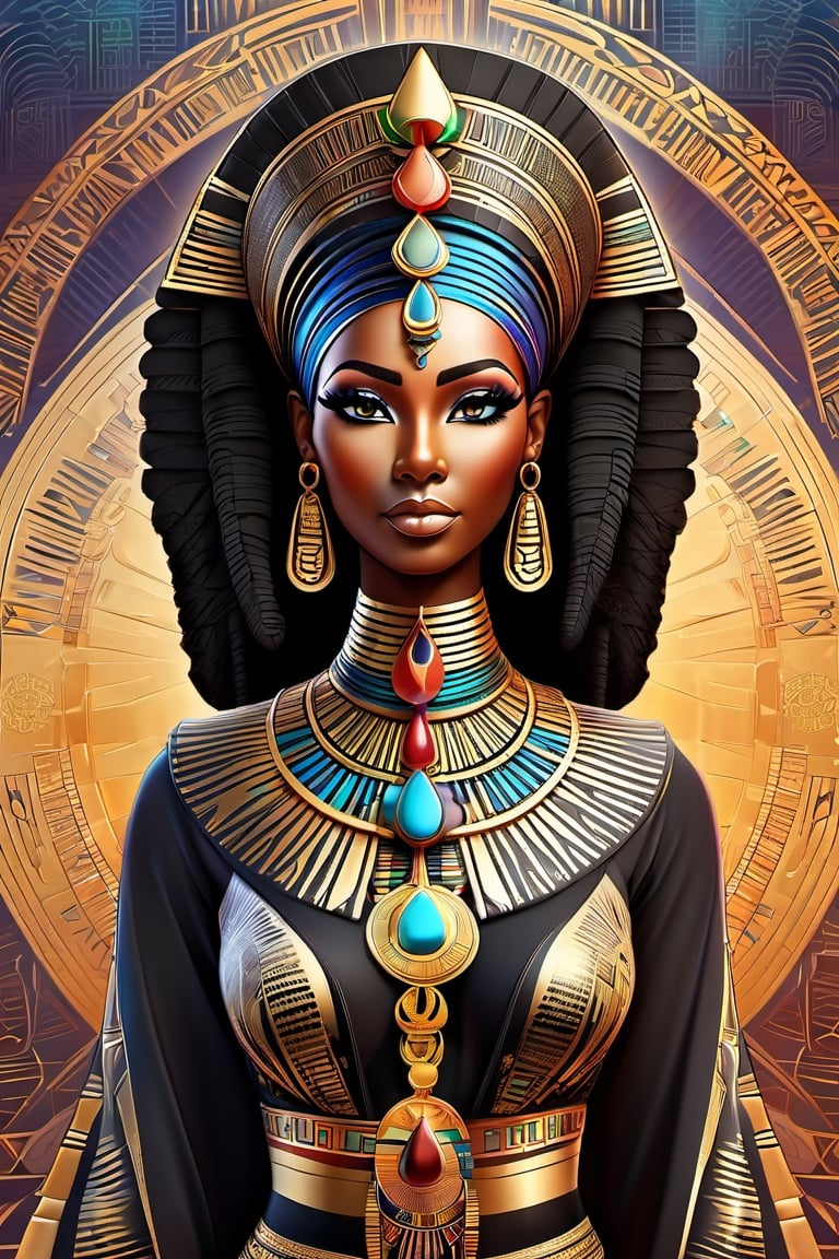 black woman,  queen,  egyptian art by acedawgbeatz on Tensor.Art