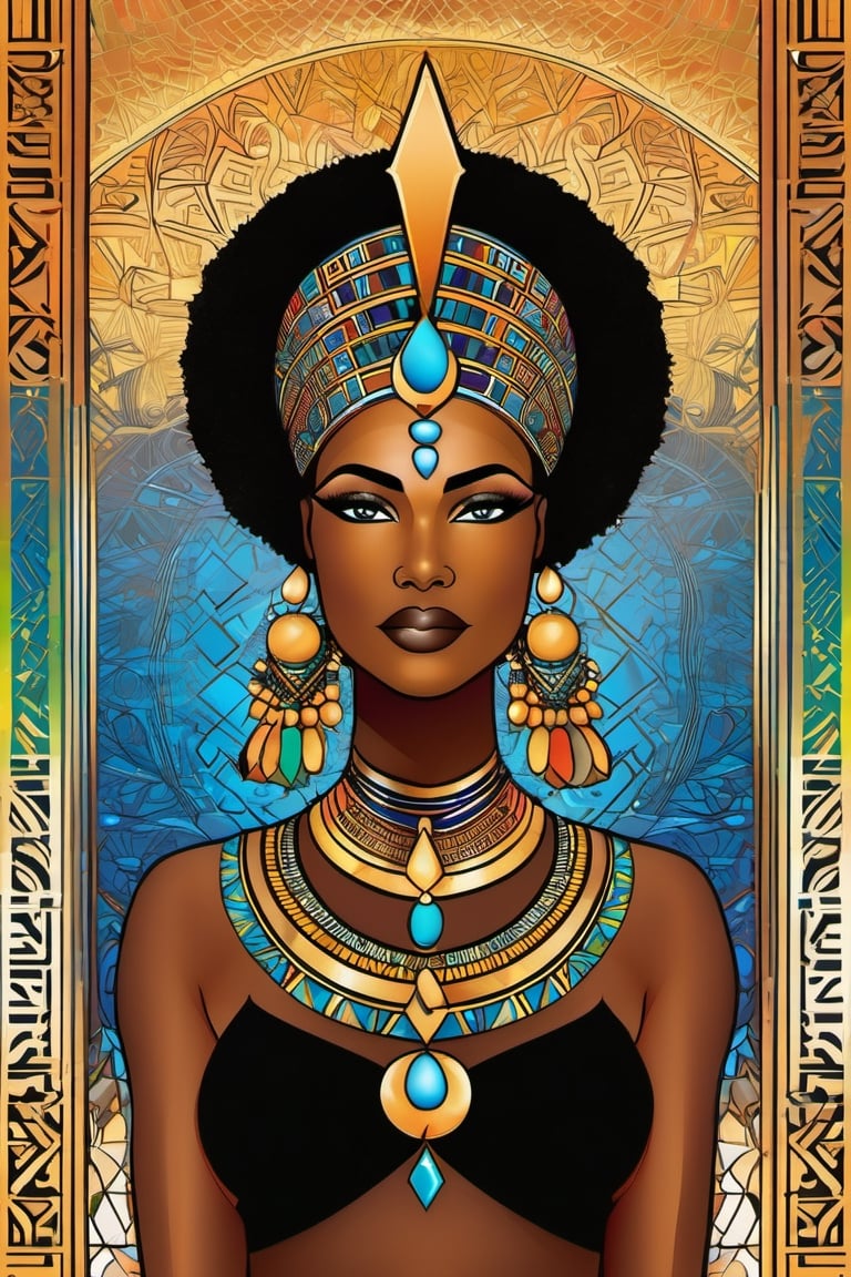 black woman,  queen,  egyptian art by acedawgbeatz on Tensor.Art