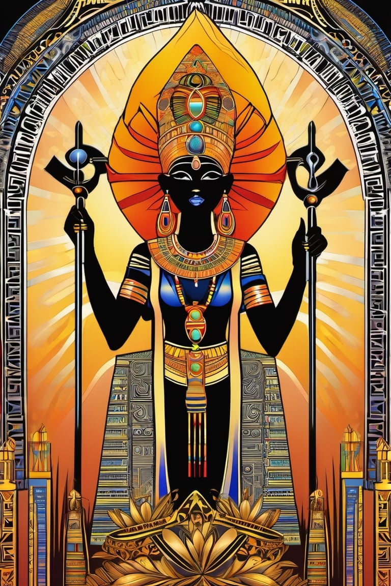 black woman,  queen,  egyptian art by acedawgbeatz on Tensor.Art