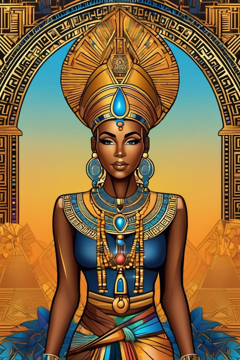 black woman,  queen,  egyptian art by acedawgbeatz on Tensor.Art