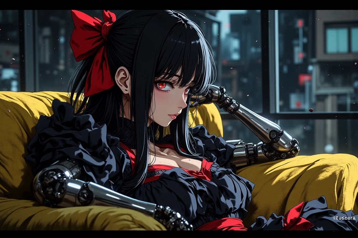 Prompt: (Ultra-detailed digital art masterpiece,  retro 90s aesthetic,  inspired by Yoshiaki Kawajiri by ctmaker on Tensor...