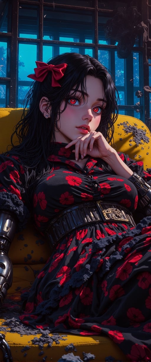 Prompt: (Ultra-detailed digital art masterpiece,  retro 90s aesthetic,  inspired by Yoshiaki Kawajiri by ctmaker on Tensor...