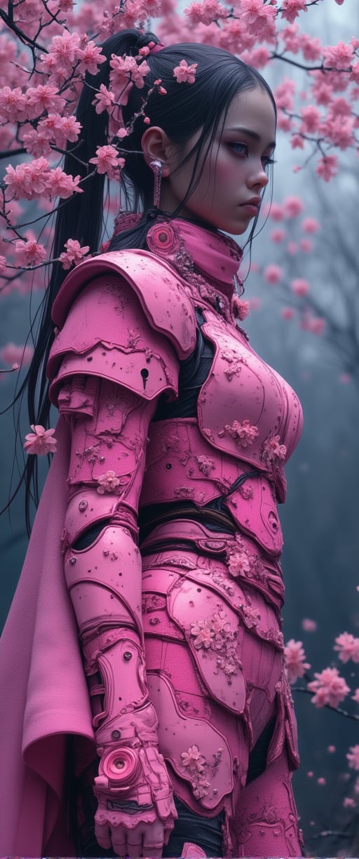  Full body shot, Cyberpunk, , Biomechanical ((A woman in glowing armour, pink plates of armour protect her body, while delicate cherry blossom drifts gently down from a nearby tree. Her glowing sword dazzles with electrical arcing in the twilight of an atmospheric evening amazing quality, masterpiece, best quality, hyper detailed, ultra detailed, glowing pink, perfect anatomy, blurry background, outdoor, cherry blossoms, fog, studio lighting, bright foreground, face to viewer, glowing(pink hybrid white) Armour, female, holding, sword with electrical shine carving, ponytail, glowing, shine, dazzling. Amidst the haunting atmosphere, her elegant posture exudes enchanting contrast, inviting us into her mysterious world.,Fantasy detailers,ct-fantasitity)), Japan native interior, Cyborg, Hologram reflections and holographic effect, , abstract cubist, Perfect Composition, High Contrast, Atmospheric, Moody, Raw photo, realistic, cinematic lighting, soft shadows, sharp focus, fractal, colorful, depth of field, best quality, 16k resolution,
,ct-animepopstyle,anime,style of Mattias Adolfsson,ct-sensual,ct-skyzo_identity,ct-prettienime2