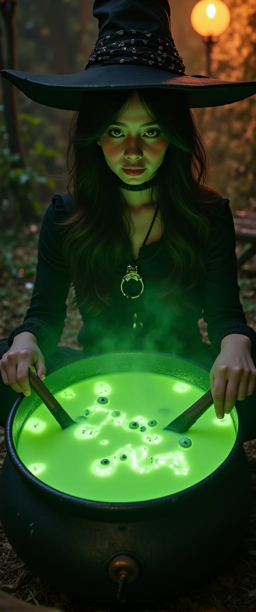  70mm lens, full-color photograph, shadows, cinematics lighting, volumetric lights, realistic lights, three quarter view, film grain, BREAK, Background: a witch's hut, dark, Top down view of a young witch, stirring in a cauldron full of a green soup-like liquid, eye-balls floating in the soup, green luminescent text in the soup that says: "CTMAKER", orange light in the back ground, looking at the viewer





.

.. Film grain and blur enhance the cinematic feel, transporting us back to a low-res 1980s movie screen.,ct-jennie,ct-vero13,ct-smeraldity,ct-bibity
t.,ct-chasartre,ct-bustyy2,ct-kbright,ct-chainb,ct-biskitity,ct-rosity,ct-smeraldity,ct-hyuntity,ct-leetity,ct-arix,ct-savaga,ct-muun,ct-vituajis,ct-identityV2,ct-dbe,ct-blondie,ct-amantity,ct-portuguitity,ct-blodolx