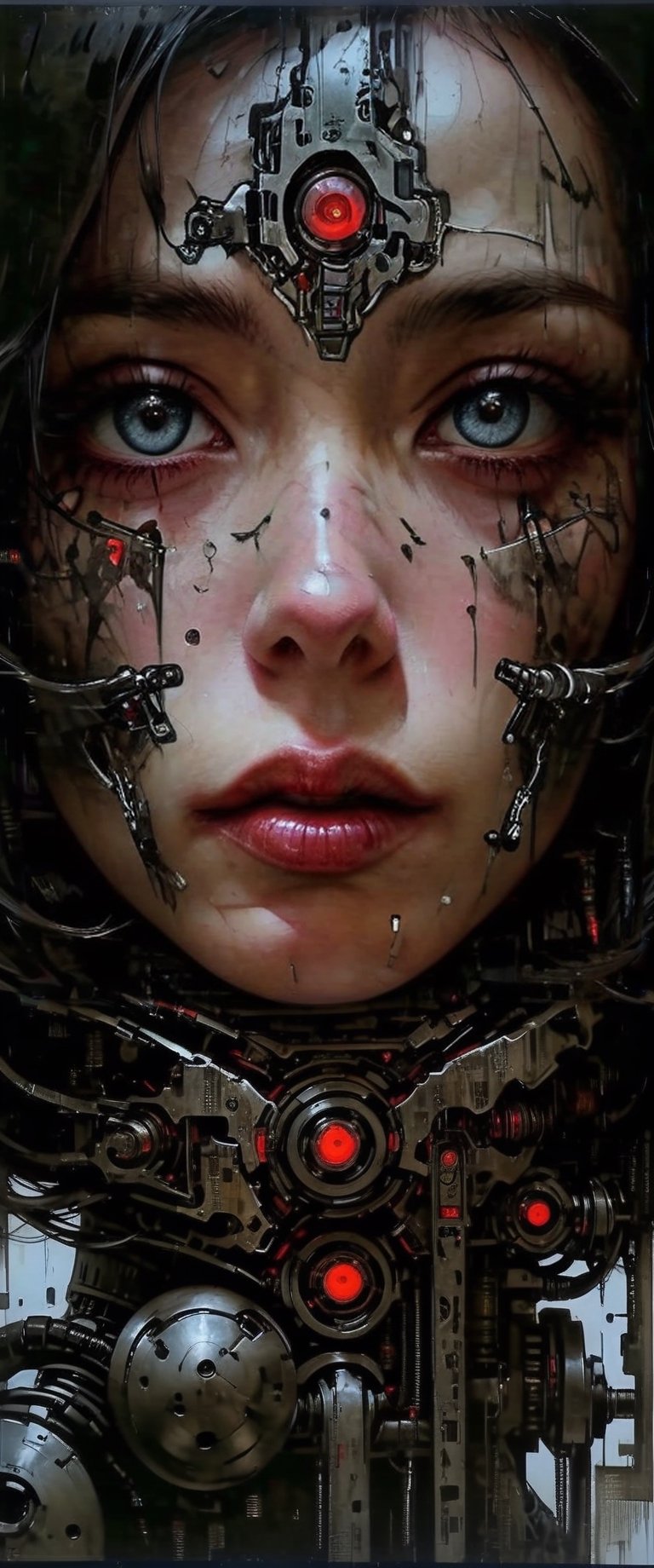 Hyperrealism,  tecno Style of Loui Jover,  cyborg girl by ctmaker on Tensor.Art