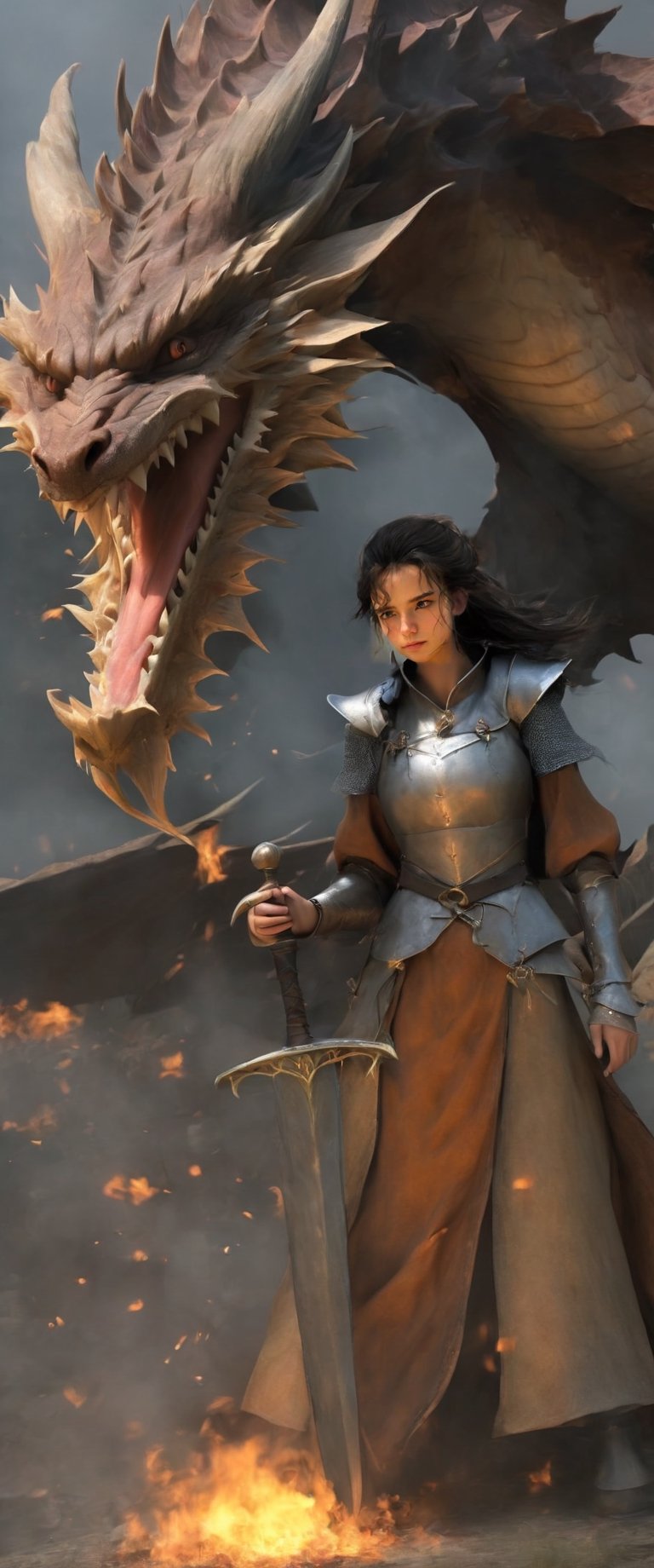 Deception of a medival dragon slayer. dark,  raw by ctmaker on Tensor.Art