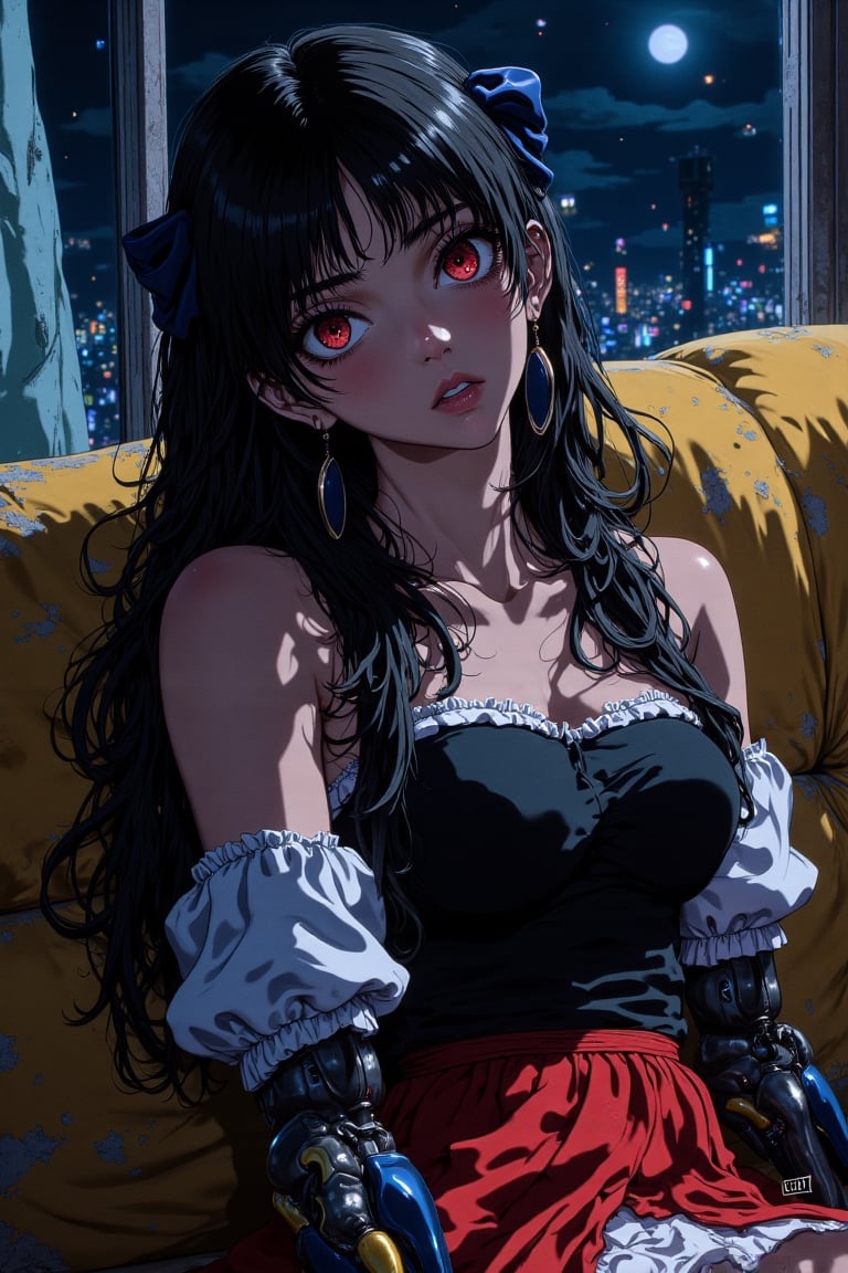 Prompt: (Ultra-detailed digital art masterpiece,  retro 90s aesthetic,  inspired by Yoshiaki Kawajiri by ctmaker on Tensor...