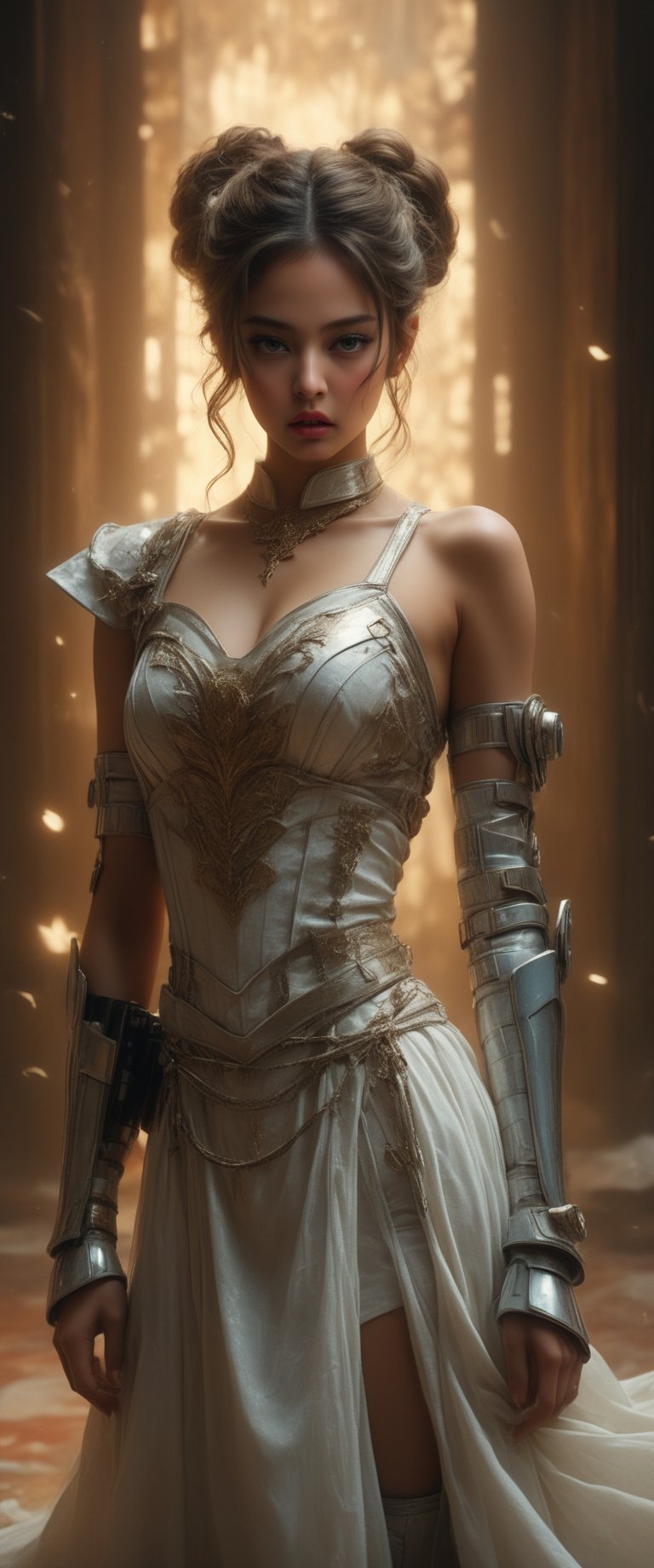 breathtaking ethereal RAW photo of female, (((by John Collier, John William Waterhouse,  sexy pinup style, silver, gold), (masterpiece),(ultra-detailed), (high quality), (high resolution), (best quality, highres, UHD), highres, absurdo, ultra detail, ultra quality, (((pinup, poster))(Masterpiece: 1.2), (a woman), best quality, ultra-detailed, 8k, HDR, highres,（absurdres:1.2）, Graphic novel art by creators Mark Brooks, Magali Villeneuve, Greg Hildebrandt, J. Scott Campbell, Ross Tran, Michael Whelan, Ariana Grande depicted as a Star Wars character, woman clad in white dress, wielding a sword, influences of Star Wars Expanded Universe, Dorian Cleavenger's style, dynamic poses, intense action, vivid colors, flowing fabrics, intricate linework, digital painting, ultra


 )), dark and moody style, perfect face, outstretched perfect hands. masterpiece, professional, award-winning, intricate details, ultra high detailed, 64k, dramatic light, volumetric light, dynamic lighting, Epic, splash art .. ), by james jean $, roby dwi antono $, ross tran $. francis bacon $, michal mraz $, adrian ghenie $, petra cortright $, gerhard richter $, takato yamamoto $, ashley wood, tense atmospheric, , , , sooyaaa,IMGFIX,Comic Book-Style,Movie Aesthetic,action shot,photo r3al ,bad quality image,oil painting, cinematic moviemaker style,Japan Vibes,H effect,koh_yunjung ,koh_yunjung,kwon-nara,sooyaaa,colorful,,armor,han-hyoju-xl
,DonMn1ghtm4reXL, ct-fujiii,ct-jeniiii, ct-goeuun,mad-cyberspace,FuturEvoLab-mecha,cinematic_grain_of_film,a frame of an animated film of,score_9,3D,style akirafilm,Wellington22A,Mina Tepes,lucia:_plume_(sinful_oath )_(punishing:_g,VAMPL, FANG-L ,kizuki_rei, ct-eujiiin,Jujutsu Kaisen Season 2 Anime Style,ChaHaeInSL,Mavelle,Uguisu Anko,Zenko,FuturEvoLab-lora-mecha,Golden Warrior Mecha,C7b3rp0nkStyle,Melona