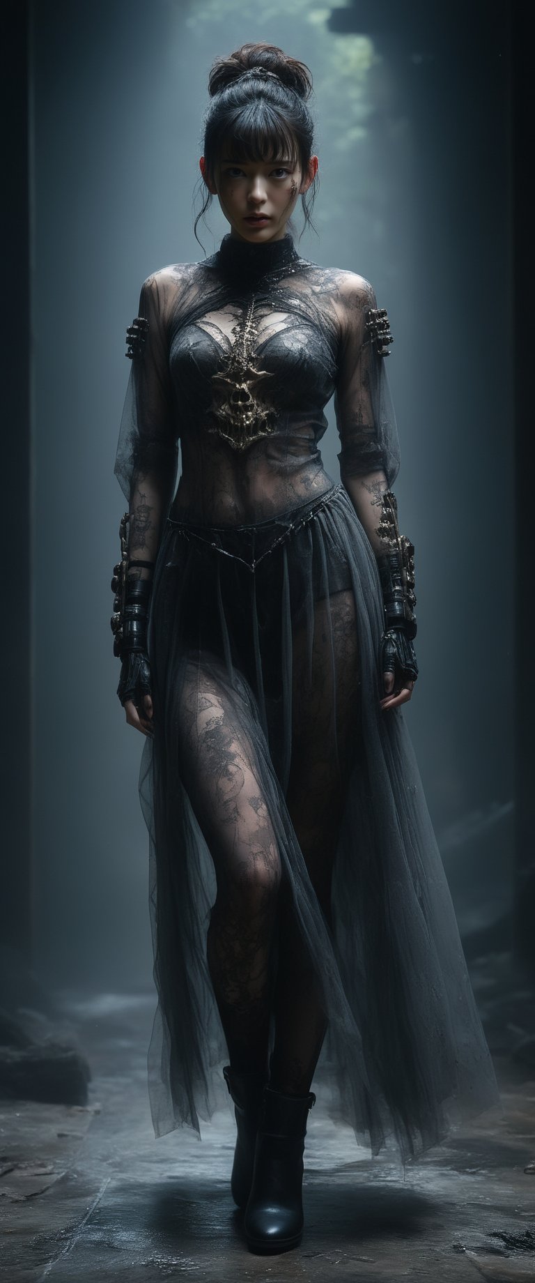 breathtaking ethereal RAW photo of female (monja sexy ,  minifalda y medias arrodillada con las rodillas seraparas ,  braz...