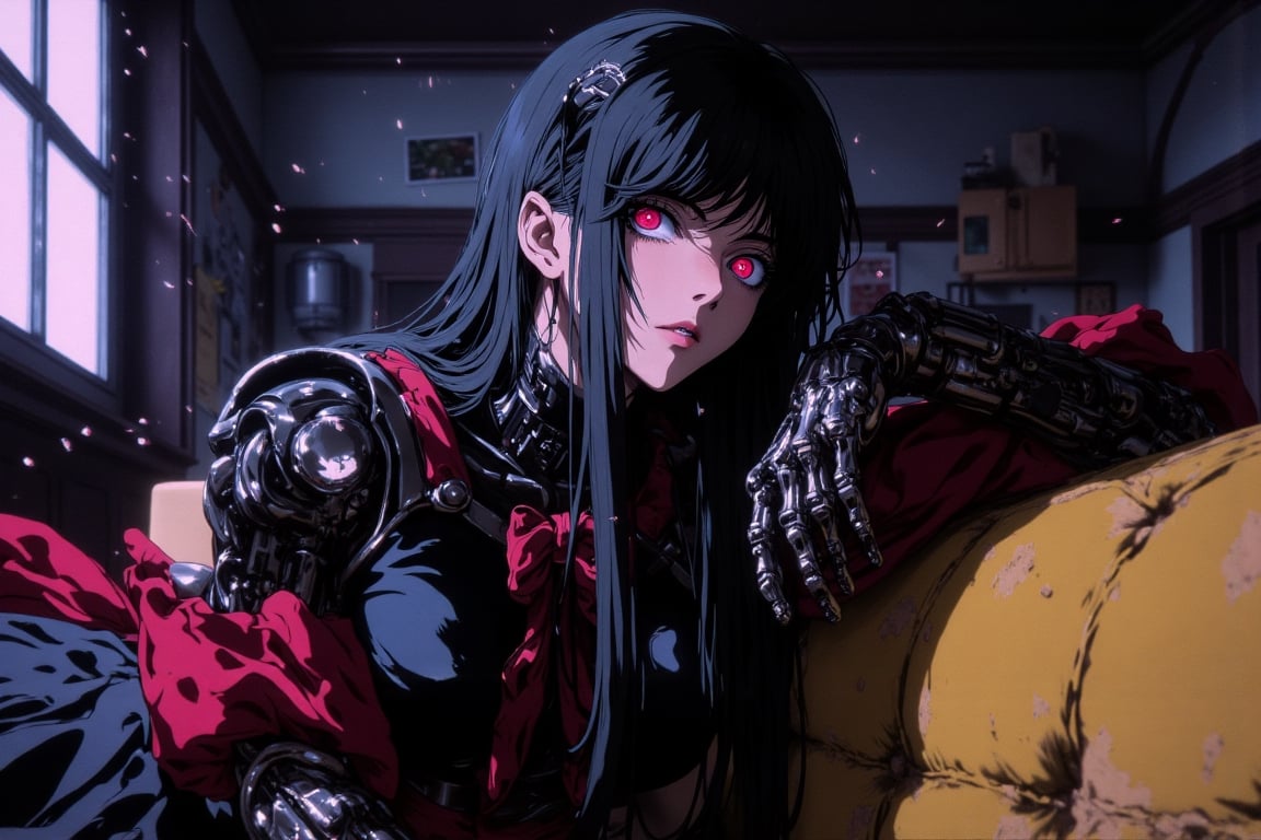 Prompt: (Ultra-detailed digital art masterpiece,  retro 90s aesthetic,  inspired by Yoshiaki Kawajiri by ctmaker on Tensor...