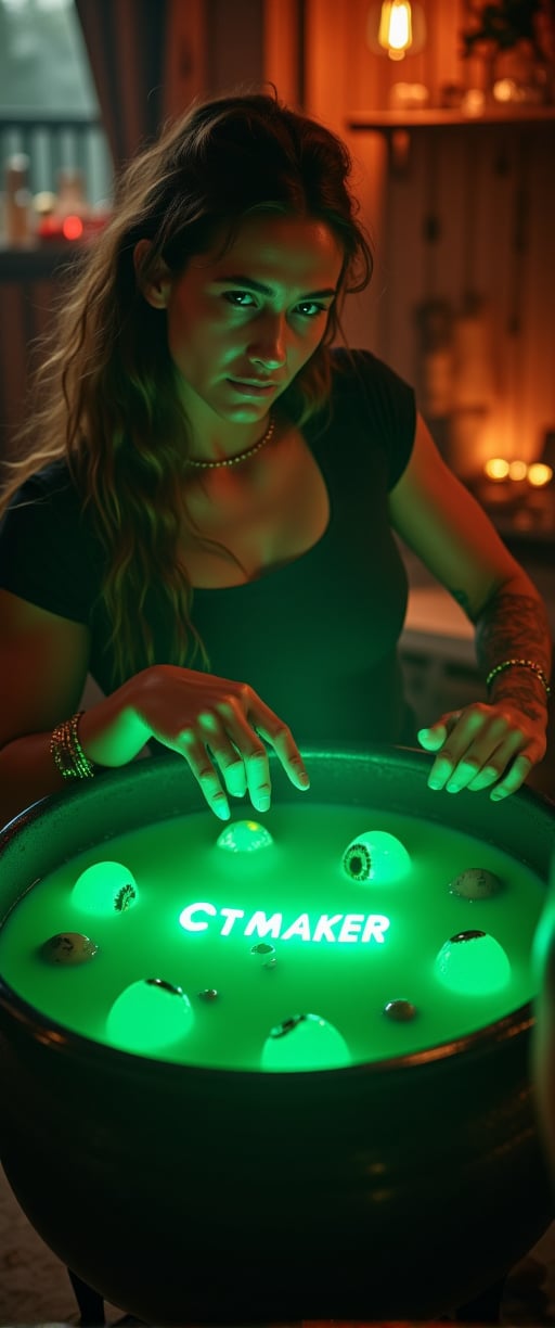  70mm lens, full-color photograph, shadows, cinematics lighting, volumetric lights, realistic lights, three quarter view, film grain, BREAK, Background: a witch's hut, dark, Top down view of a young witch, stirring in a cauldron full of a green soup-like liquid, eye-balls floating in the soup, green luminescent text in the soup that says: "CTMAKER", orange light in the back ground, looking at the viewer





.

.. Film grain and blur enhance the cinematic feel, transporting us back to a low-res 1980s movie screen.,ct-jennie,ct-vero13,ct-smeraldity,ct-bibity
t.,ct-chasartre,ct-bustyy2,ct-kbright,ct-chainb,ct-biskitity,ct-rosity,ct-smeraldity,ct-hyuntity,ct-leetity,ct-arix,ct-savaga,ct-muun,ct-vituajis,ct-identityV2,ct-dbe