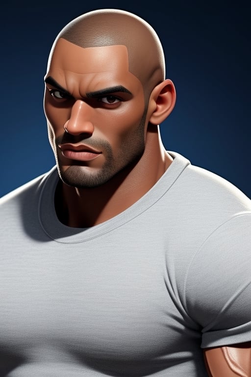 black (((bald head man))),  mix of the rock and boris khojoe,  muscular build by aswad1 on Tensor.Art