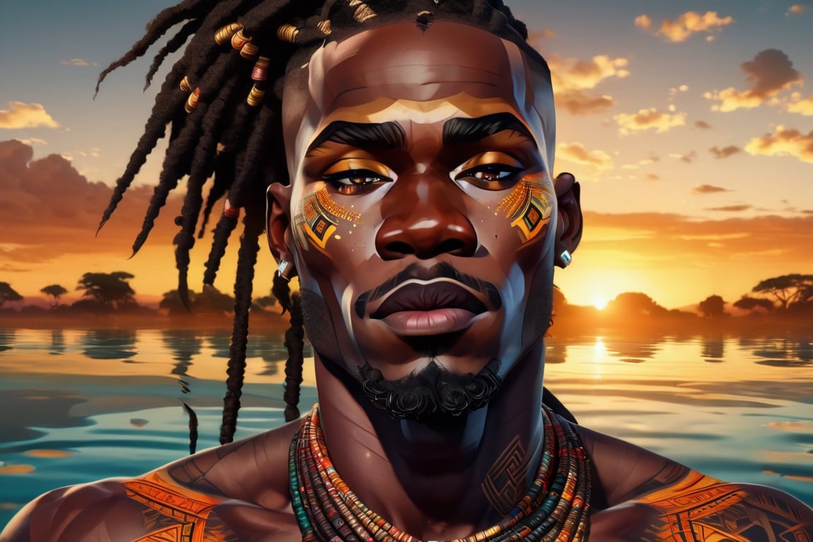 From front,  laying on his side,  imagine a(((stunnigly handsome fully nude by aswad1 on Tensor.Art