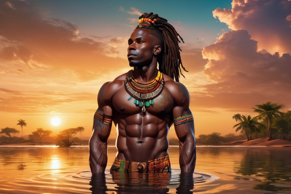 From front,  laying on his side,  imagine a(((stunnigly handsome fully nude by aswad1 on Tensor.Art