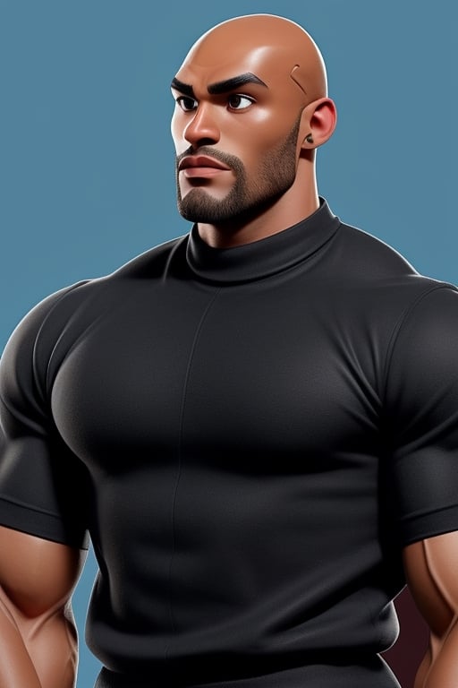 black (((bald head man))),  mix of the rock and boris khojoe,  muscular build by aswad1 on Tensor.Art