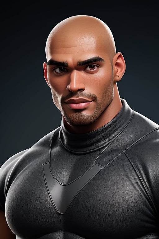 black (((bald head man))),  mix of the rock and boris khojoe,  muscular build by aswad1 on Tensor.Art