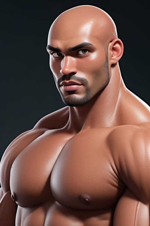 black (((bald head man))),  mix of the rock and boris khojoe,  muscular build by aswad1 on Tensor.Art