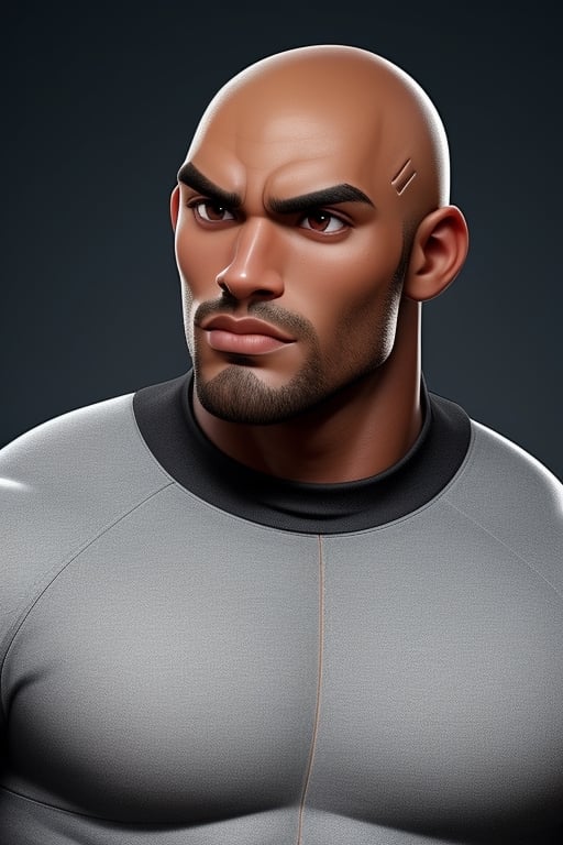 black (((bald head man))),  mix of the rock and boris khojoe,  muscular build by aswad1 on Tensor.Art
