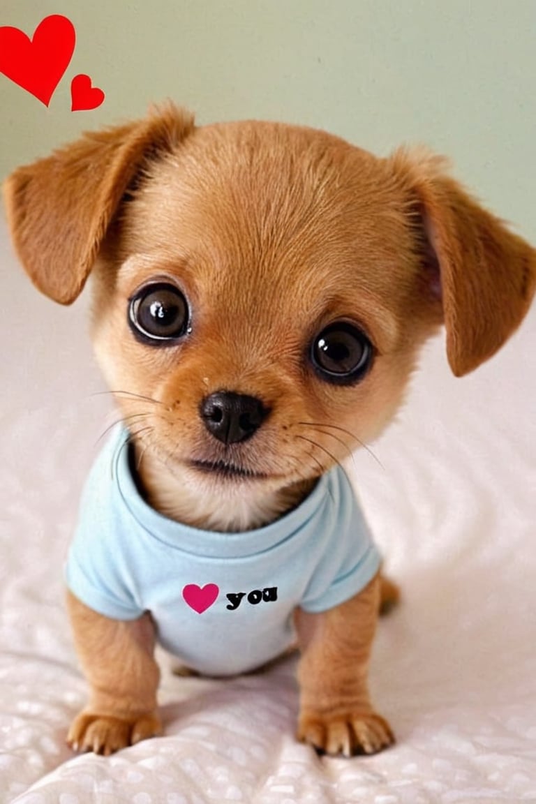 a very cute little dog ((( with the text: "I Love you! 2000 Likes")))