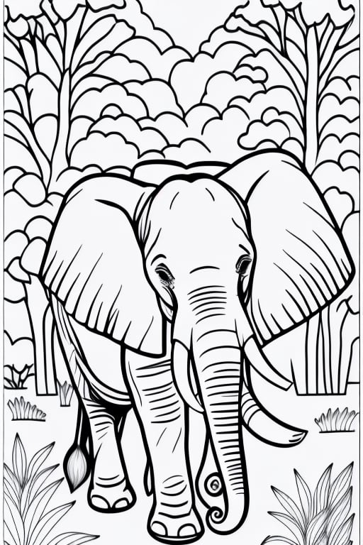 coloring page of a elephant