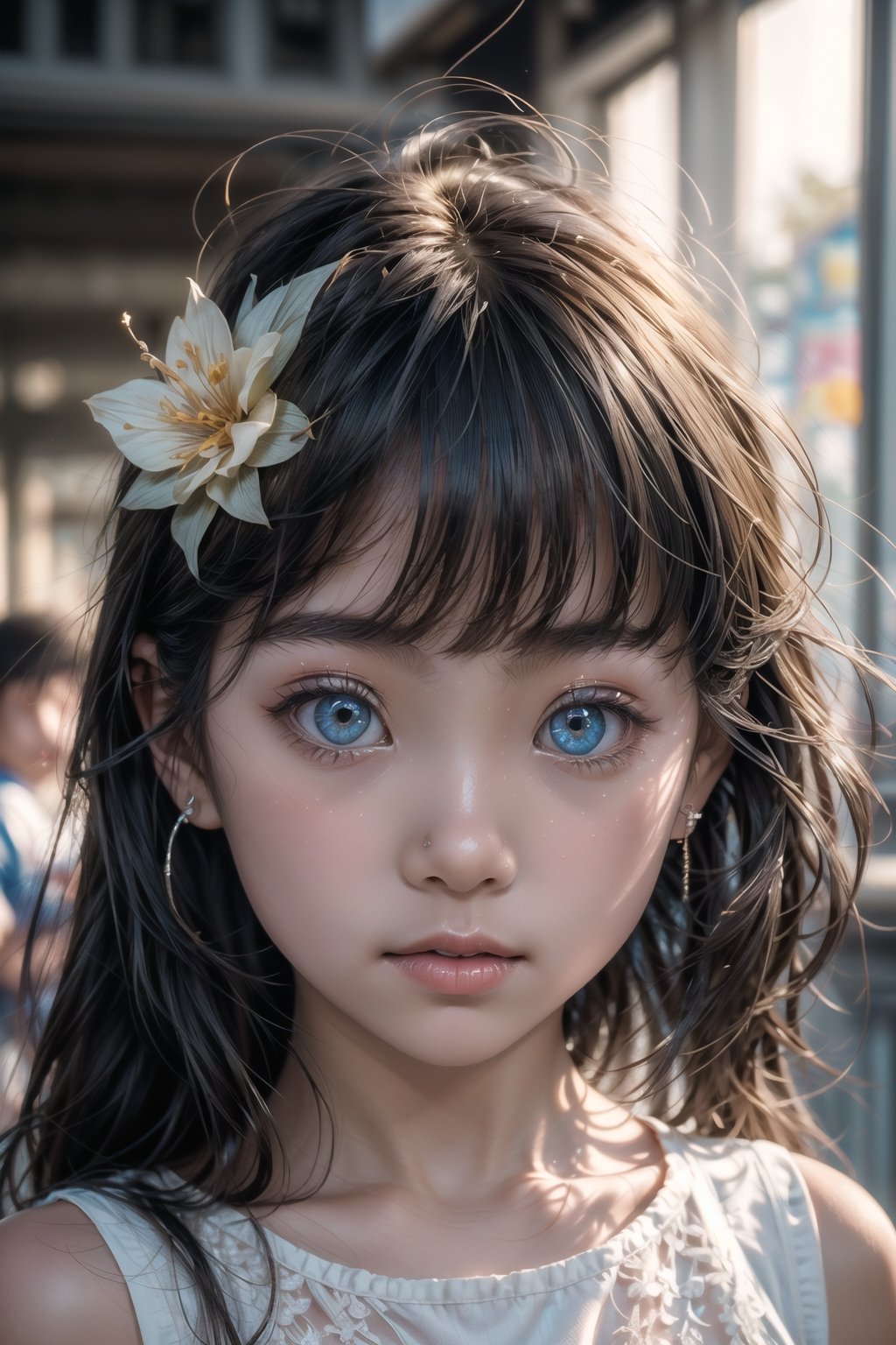 臉：((Face features of young and little girl)),  The facial features of a real korean little girl,  A very beautiful and cut...