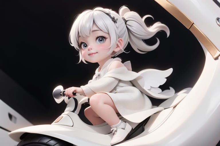 a cute small petite cherub riding a white grifo,  white clothing,  white pumps by Ashmuth on Tensor.Art