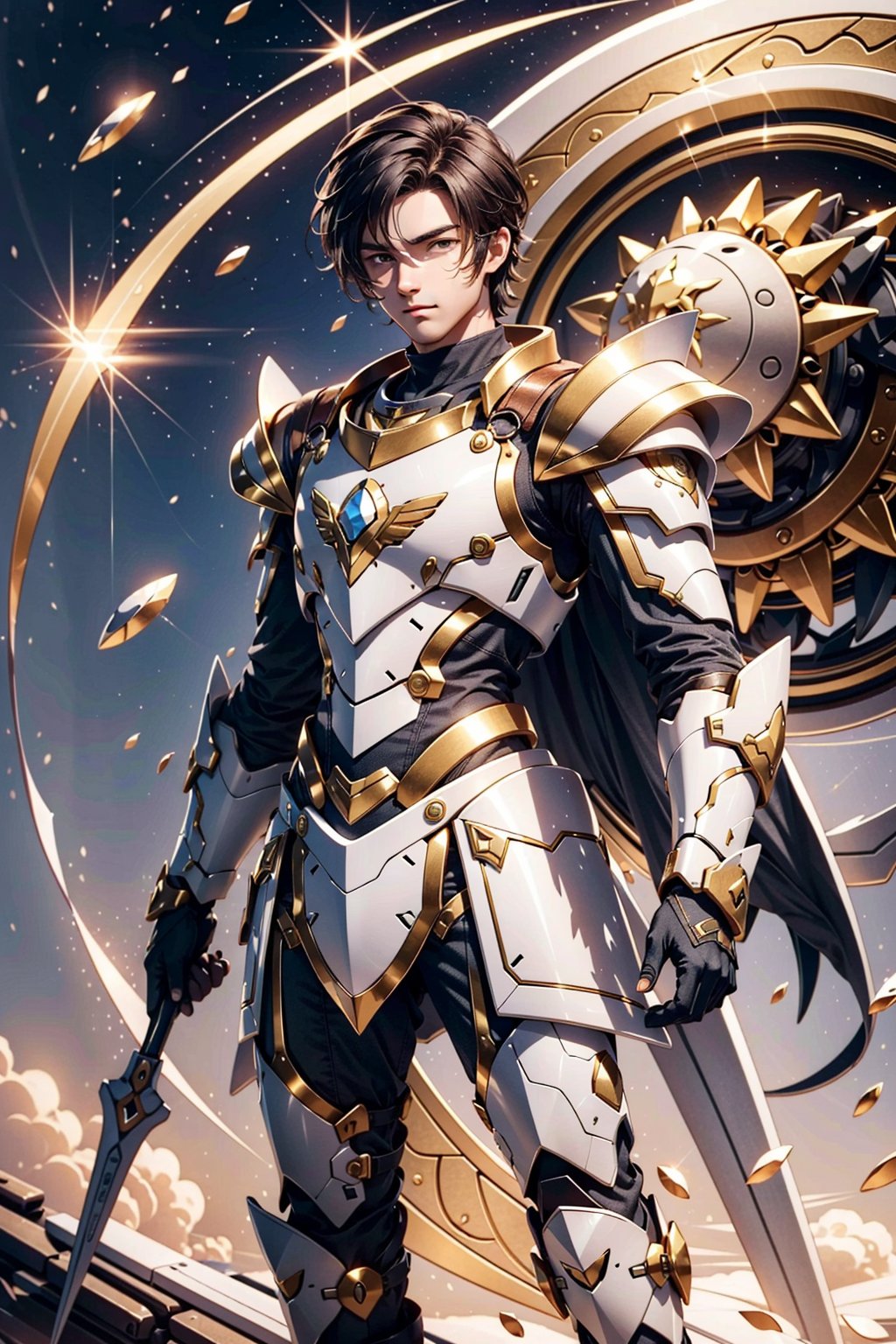 A boy 20 years old on the sun and Moon with magical armor by Newz Walker on Tensor.Art