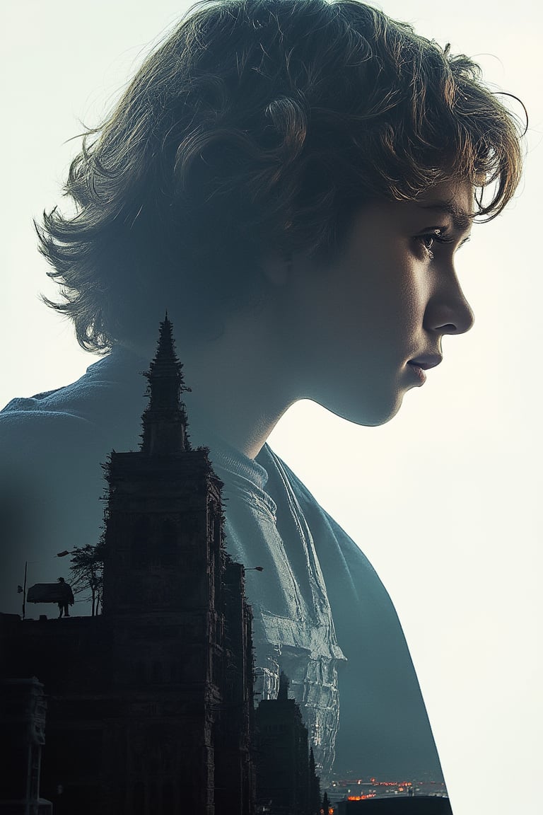 Beauty, realism, cinematic quality, chiaroscuro, rays of light, play of shadow and light, cinematic style. close up silhouette of young anakin skywalker filled with a death star stwar wars scenery, double exposure, crisp lines, double exposure background, hyperdetailed, concept art, silhouette of darth vader, split image, spoiler
