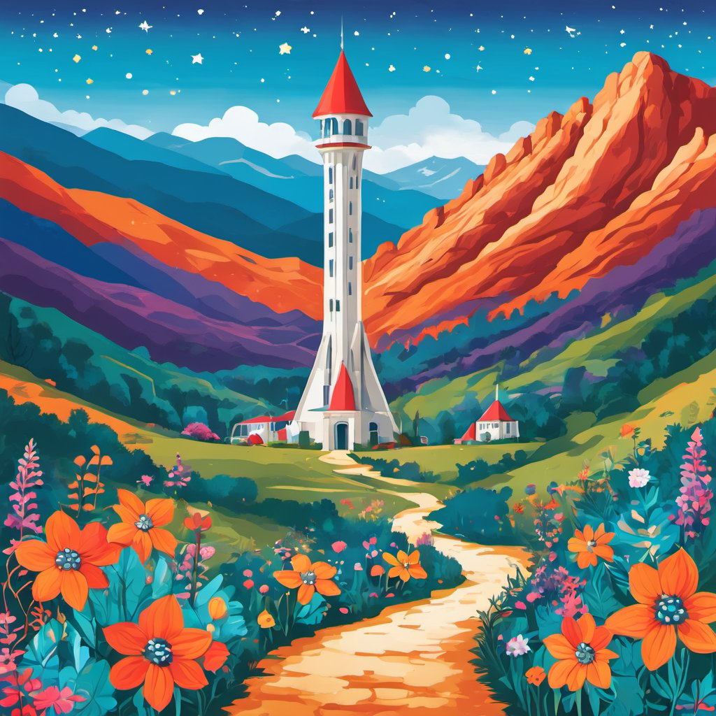 Rocket Launch Towers in the Valley by kg_09 ✔️ on Tensor.Art