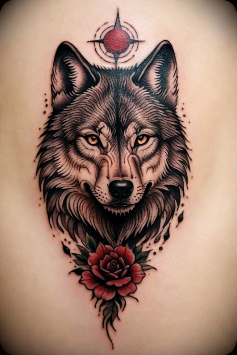 tatoo, tattoo style, wolf