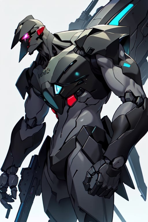 Old male Soldier wearing mech uniform, holding_weapon, ,stealthtech, neon_genesis_evangelion