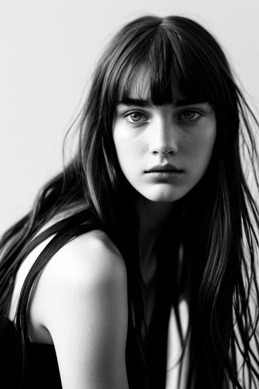 an editorial shot of a 21-year-old,  vogue high-fashion-model,  a bored/sad expression by willerbeat on Tensor.Art