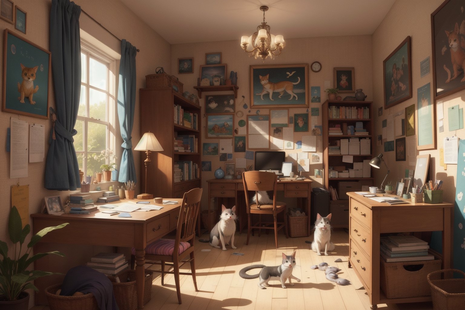 The office of lost and found pets, By Jacek Yerka, Dee Nickerson, Renoir, Lisa Frank, Keith Harring, Jean-Baptiste Monge