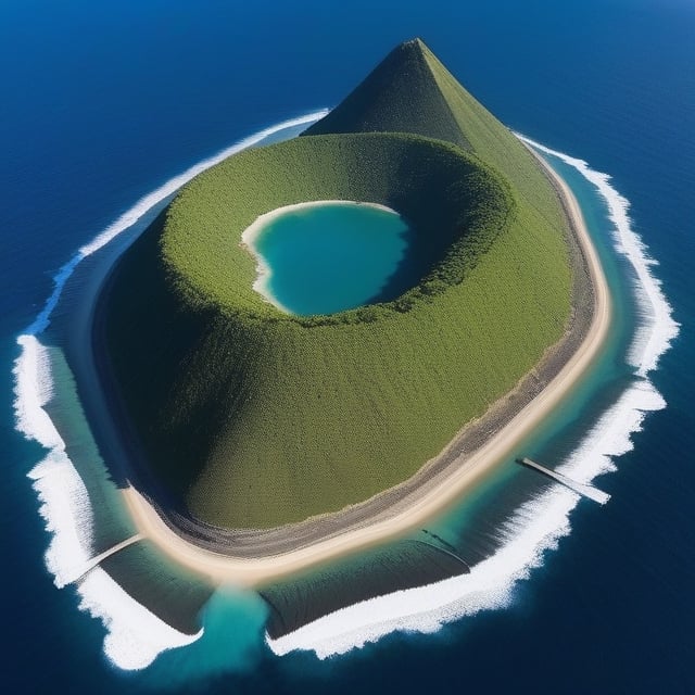 a map of Krabschelp, a remote volcanic cab shell shaped island spans 38 sq mi located in the Indian ocean, It has elevations starting at 500 metres to 2,062 meters (6,765 ft) above sea level.,Star