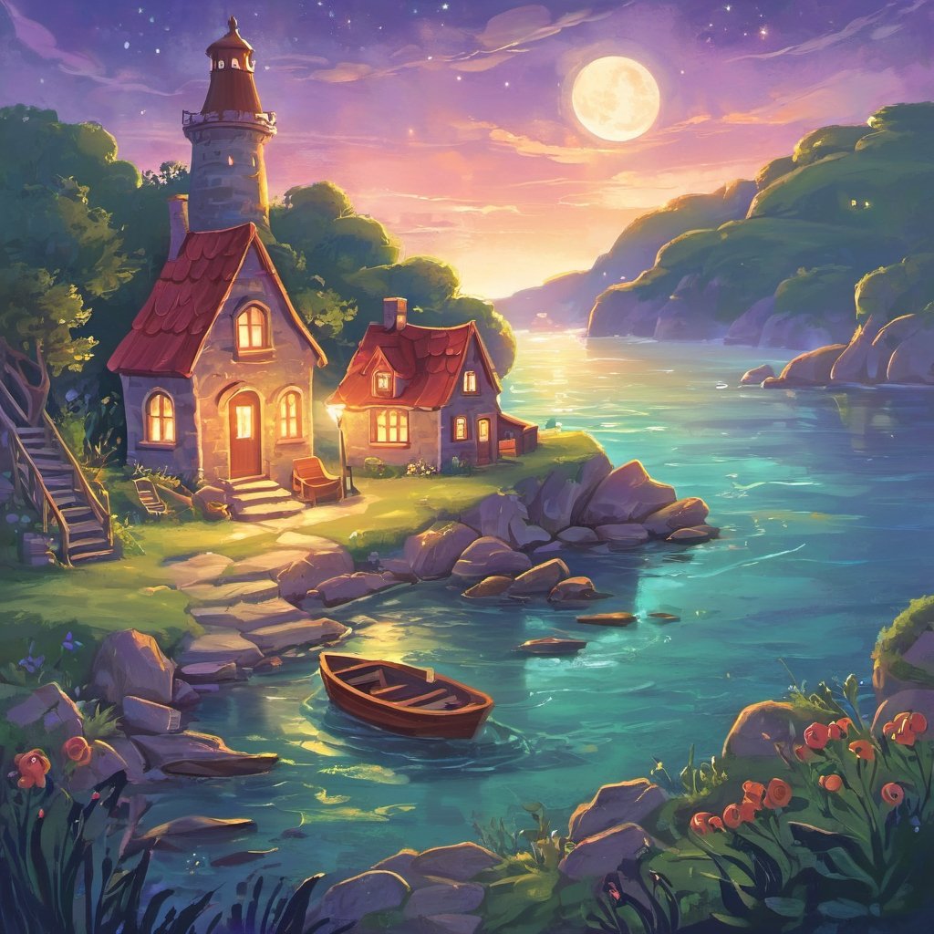 AI Art Prompt: Potter's Harbor Capture the eerie charm and mysterious allure of Potter's Harbor,  a small and enigmatic co...
