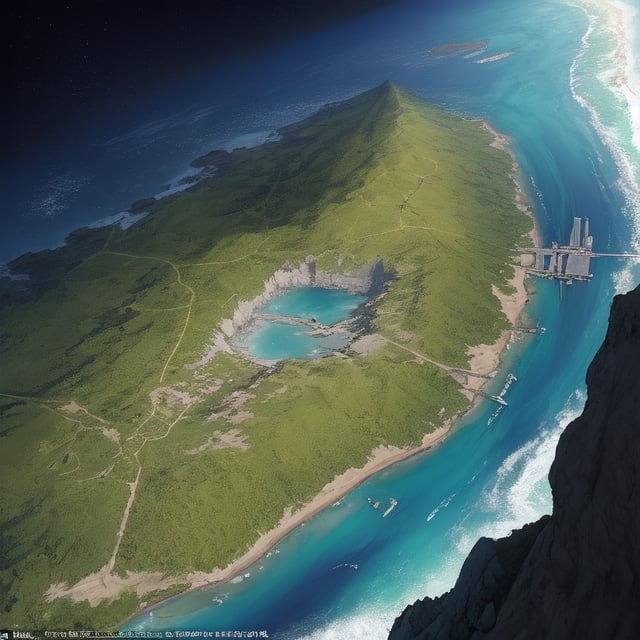 a map of Krabschelp, a remote volcanic cab shell shapped island spans 38 sq mi located in the Indian ocean, It has an elevations starting at 500 metres to 2,062 meters (6,765 ft) above sea level.