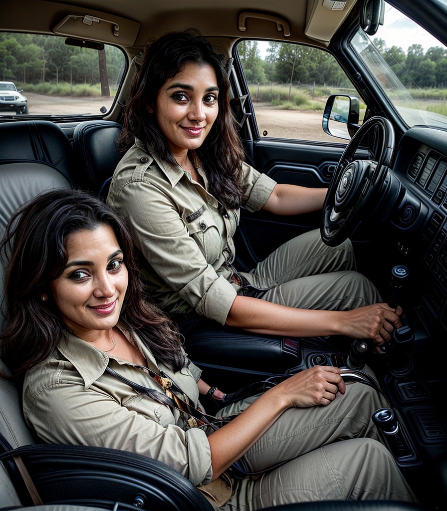 30 years old woman ,  zoo keeper ,  driving a jeep by jennifer on Tensor.Art