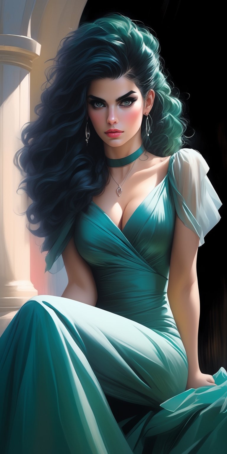 Hannah Happy,  looks like Amanda Peet,  a blend of a Artgerm and Rubens painting by Sparrow06 on Tensor.Art