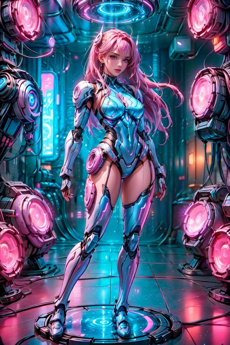 (1girl), solo, perfect figure, Pink hair, long hair, delicate face, Bikini Mecha, Cyberpunk scene, (Mecha Anime Figurine:1.5), (Depth of field:1.2),
(Masterpiece, Best Quality, 8k:1.2), (Ultra-Detailed, Highres, Extremely Detailed, Absurdres, Incredibly Absurdres, Huge Filesize:1.1), (Cyberpunk Style:1.3), By Futurevolab, Neon Lights, Futuristic Cityscape, High-Tech Ambiance. ,Mecha,Mecha Anime Figurine