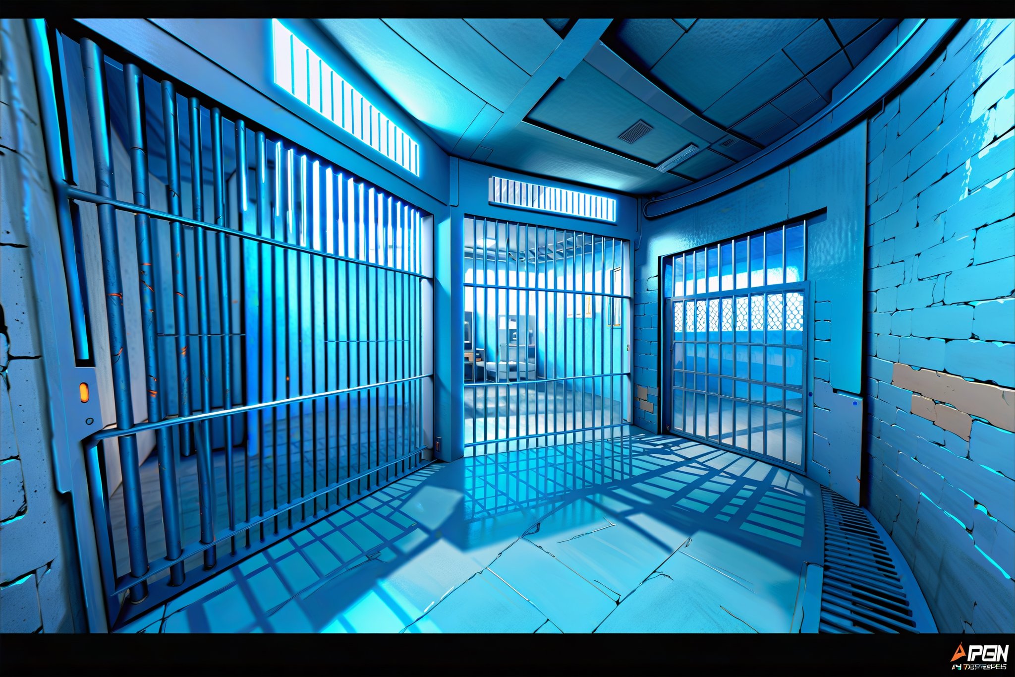 Prison,  Prison scenes,  Railing by FuturEvoLab on Tensor.Art
