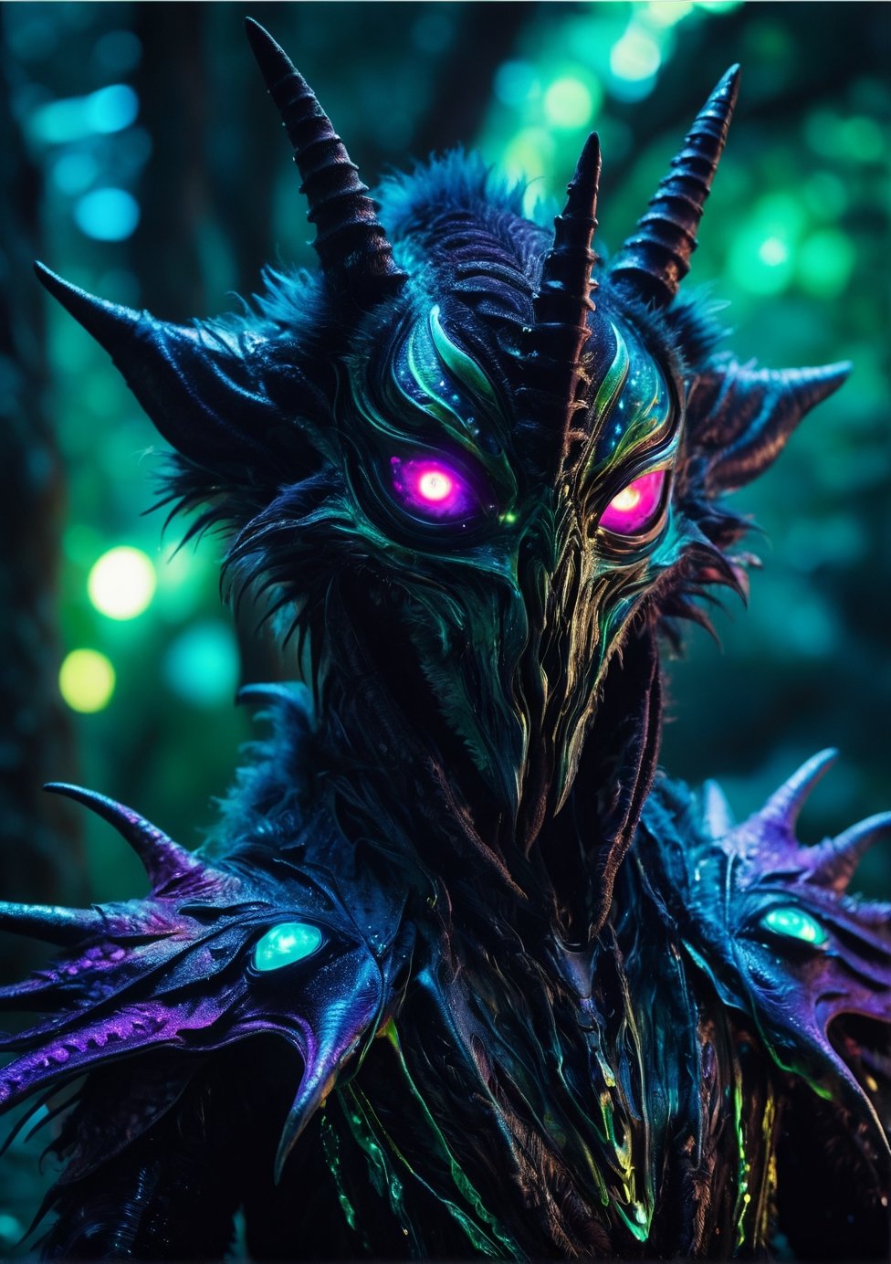 vibrant,  selfie shot of an creepy fluffy alien posing,  leathery alien skin by CAPCAY on Tensor.Art