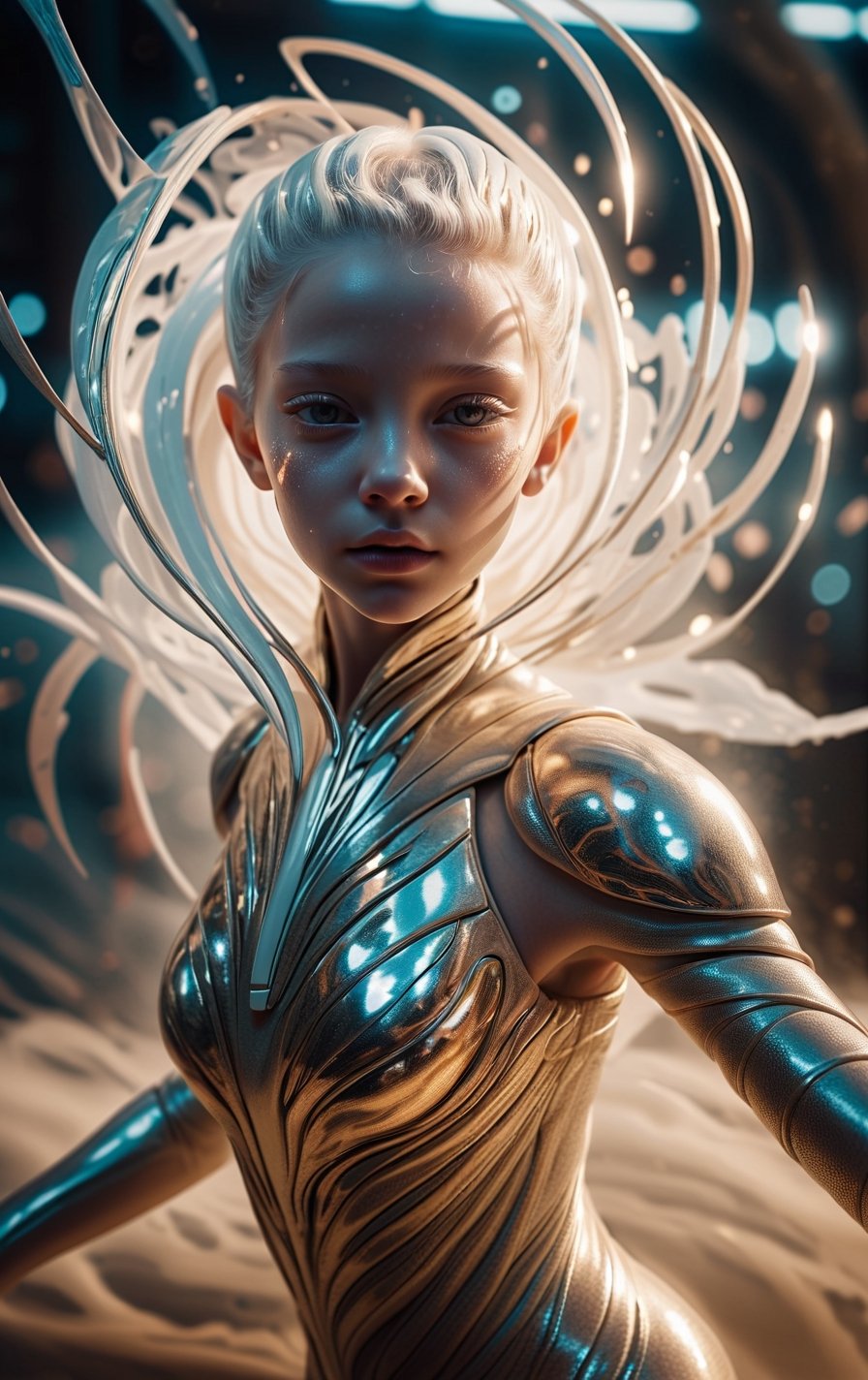 shattered mirror,  reflect,  alien albino girl's face by CAPCAY on Tensor.Art