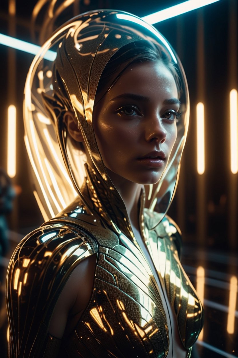 shattered mirror,  reflect,  alien girl's face by CAPCAY on Tensor.Art